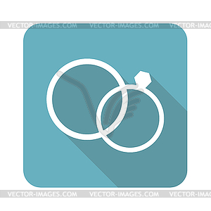 Square wedding rings icon - vector clipart