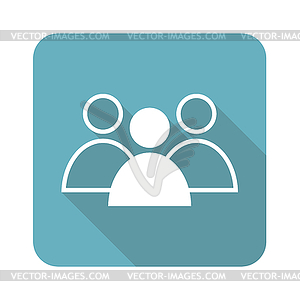 Square group leader icon - color vector clipart