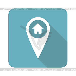 Square house pointer icon - royalty-free vector clipart