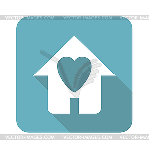 Square beloved house icon - vector clip art