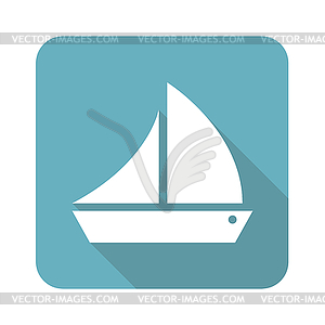 Square sailing ship icon - royalty-free vector clipart