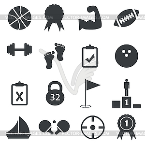 Simple sport icon set - vector clip art