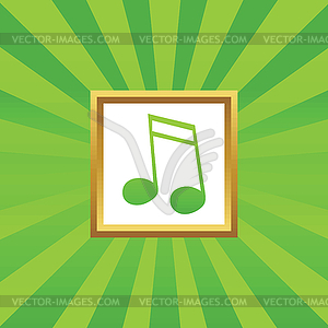 16th note picture icon - vector image