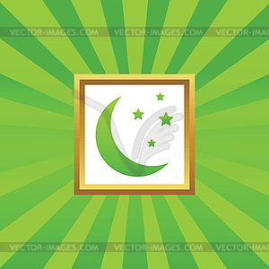 Night picture icon - vector image