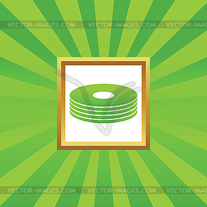 Disc pile picture icon - vector clipart