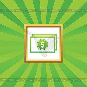 Dollar bill picture icon - vector clipart
