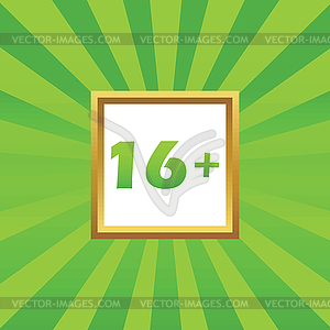 16 plus picture icon - vector clipart