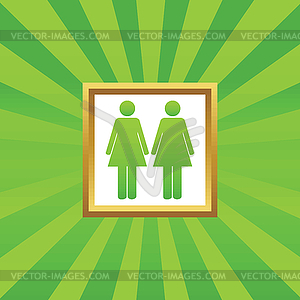 Two women picture icon - vector clip art