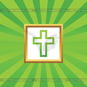 Christian cross picture icon - vector clipart