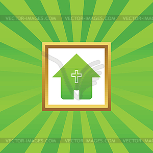 Christian house picture icon - vector clipart