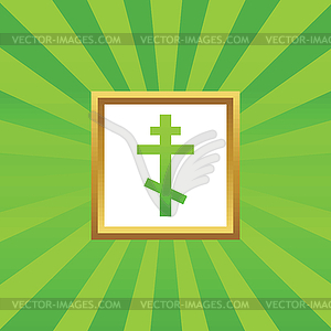 Orthodox cross picture icon - vector clipart