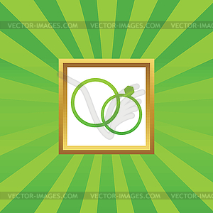 Wedding rings picture icon - vector image