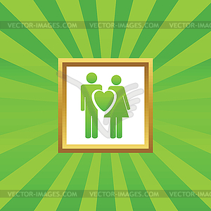 Love couple picture icon - stock vector clipart