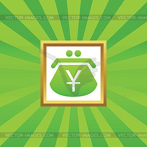 Yen purse picture icon - royalty-free vector image