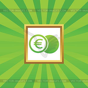 Euro coin picture icon - vector image