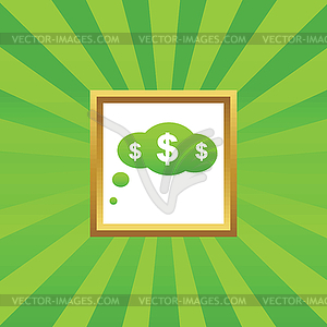 Dollar thought picture icon - vector image