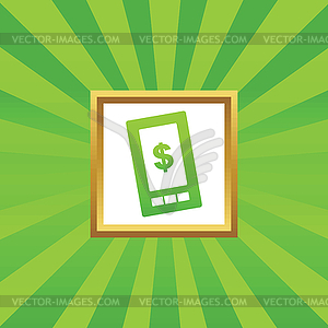 Dollar on screen picture icon - vector image