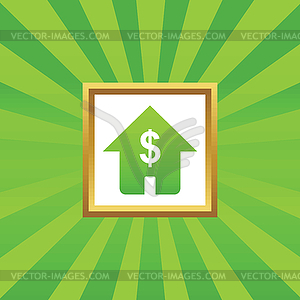 Dollar house picture icon - vector clip art