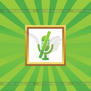 Muted microphone picture icon - royalty-free vector clipart