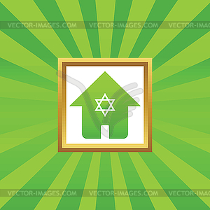 Jewish house picture icon - vector image