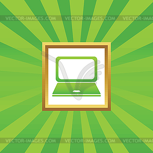 Laptop picture icon - vector image