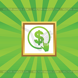 Click on dollar picture icon - vector image