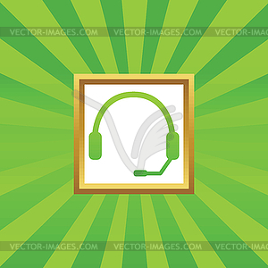 Headset picture icon - vector image