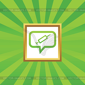 Syringe message picture icon - vector image