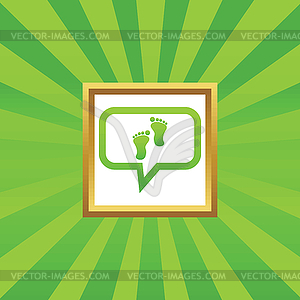 Footprint message picture icon - vector image