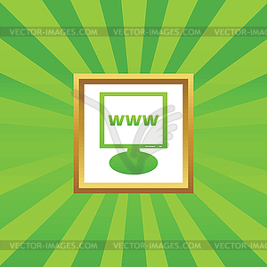 WWW monitor picture icon - vector clipart