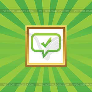 Tick mark message picture icon - vector clipart