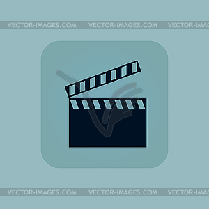 Pale blue clapperboard icon - vector clip art