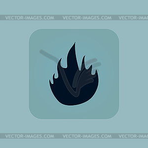 Pale blue fire icon - vector clip art