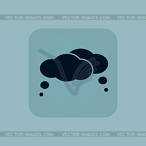 Pale blue thoughts icon - royalty-free vector image