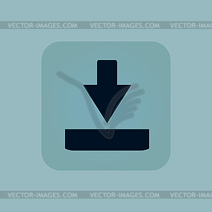 Pale blue download icon - vector clip art