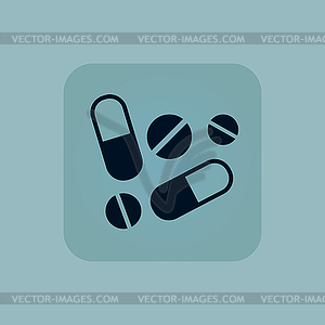 Pale blue medicine icon - vector clipart