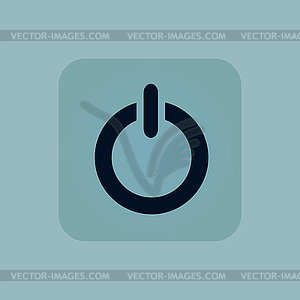 Pale blue power icon - vector image