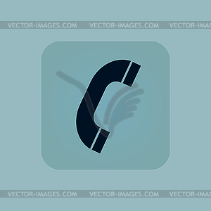 Pale blue call icon - vector image