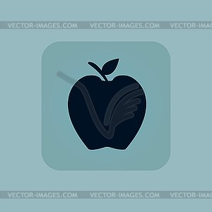 Pale blue apple icon - vector clipart