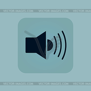 Pale blue loudspeaker icon - royalty-free vector image