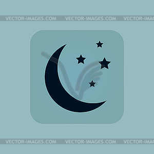 Pale blue night icon - vector EPS clipart