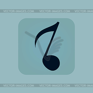 Pale blue 8th note icon - vector image