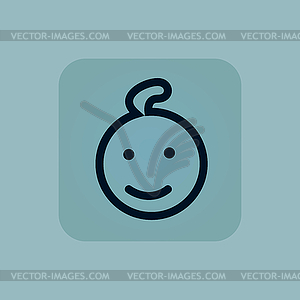 Pale blue child icon - vector image