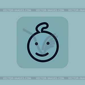 Pale blue child icon - vector image