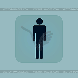 Pale blue man icon - vector clipart