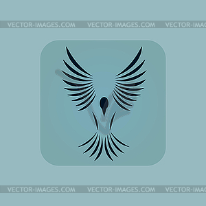 Pale blue flying bird icon - vector EPS clipart