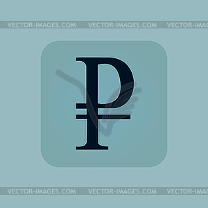 Pale blue ruble icon - vector image