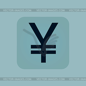 Pale blue yen icon - vector clipart