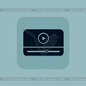 Pale blue mediaplayer icon - vector image