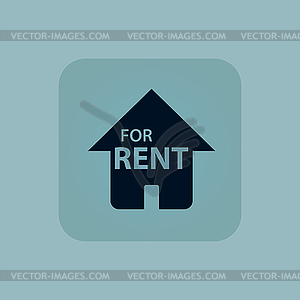 Pale blue FOR RENT icon - vector image